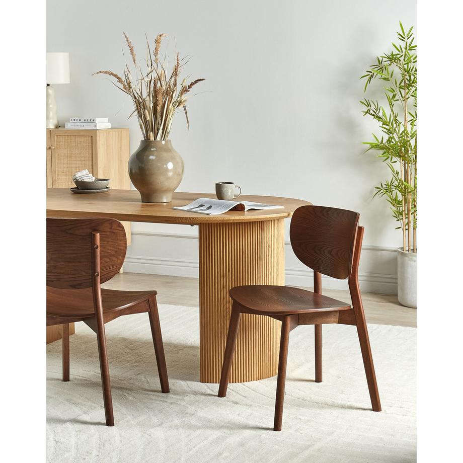 Beliani Lot de 2 chaises de salle à manger en Bois d'hévéa Minimaliste OVERLY  