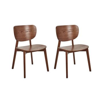Lot de 2 chaises de salle à manger en Bois d'hévéa Minimaliste OVERLY