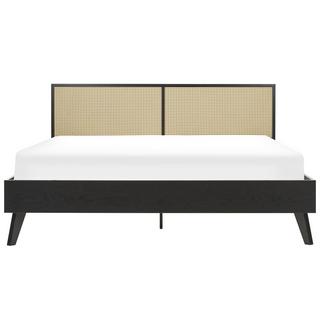 Beliani Letto con rete a doghe en Rattan Boho MONPAZIER  