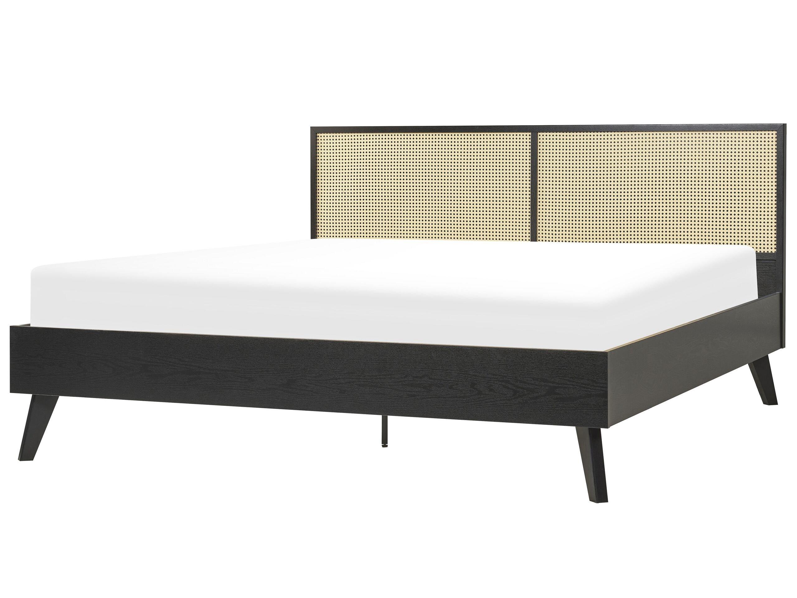 Beliani Letto con rete a doghe en Rattan Boho MONPAZIER  