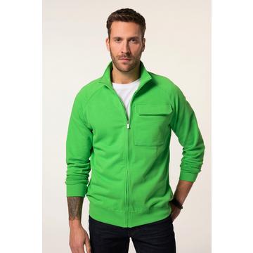 Sweatjacke, Waffelstruktur, Stehkragen