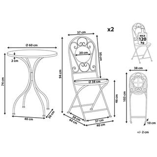 Beliani Bistro Set aus Eisen Retro SPELLO  