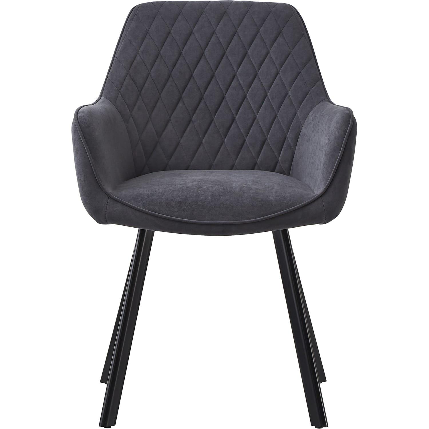 mutoni Chaise de salle à manger avec accoudoirs Trubstox gris (lot de 2)  