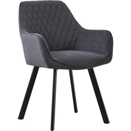 mutoni Chaise de salle à manger avec accoudoirs Trubstox gris (lot de 2)  