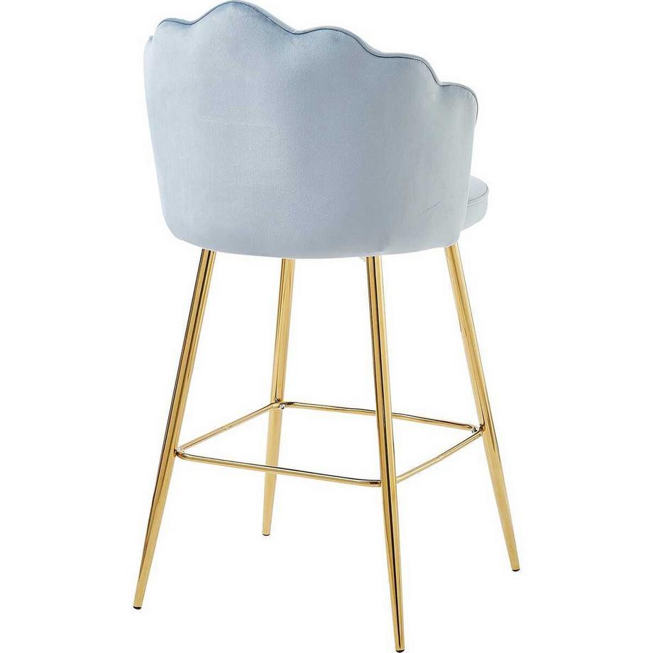 mutoni Tabouret de bar velours gris clair (lot de 2)  