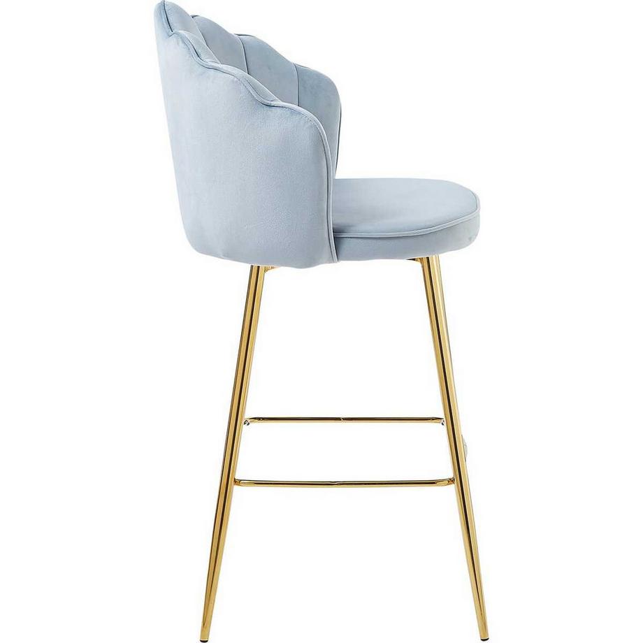 mutoni Tabouret de bar velours gris clair (lot de 2)  