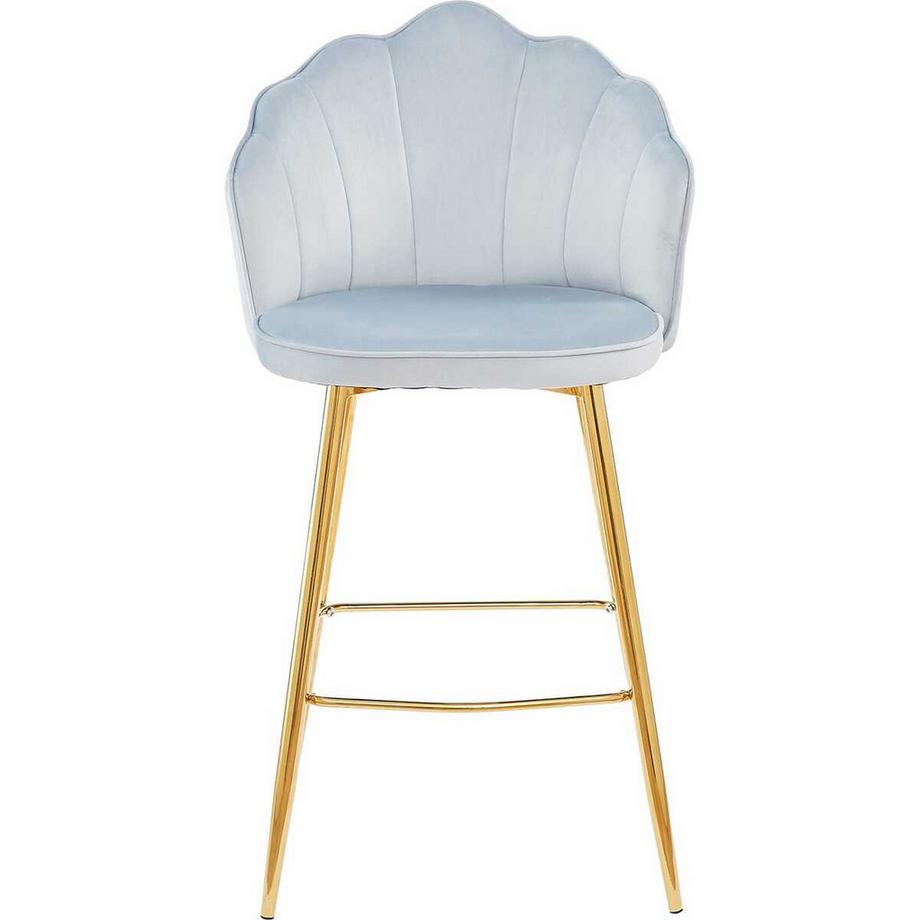 mutoni Tabouret de bar velours gris clair (lot de 2)  