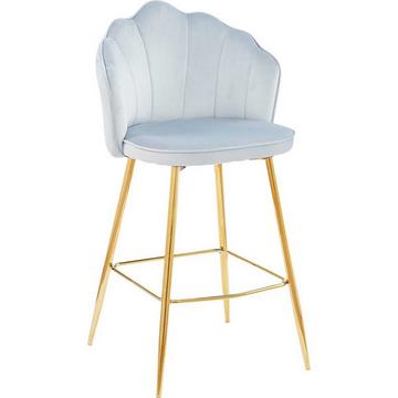 Tabouret de bar velours gris clair (lot de 2)