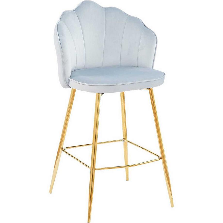 mutoni Tabouret de bar velours gris clair (lot de 2)  