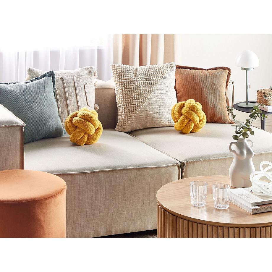 Beliani Dekokissen aus Bouclé Boho MALNI  