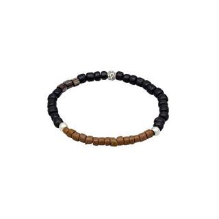 Kuzzoi  Bracelet Glas Beads Schwarz-Blau 925 Silber 