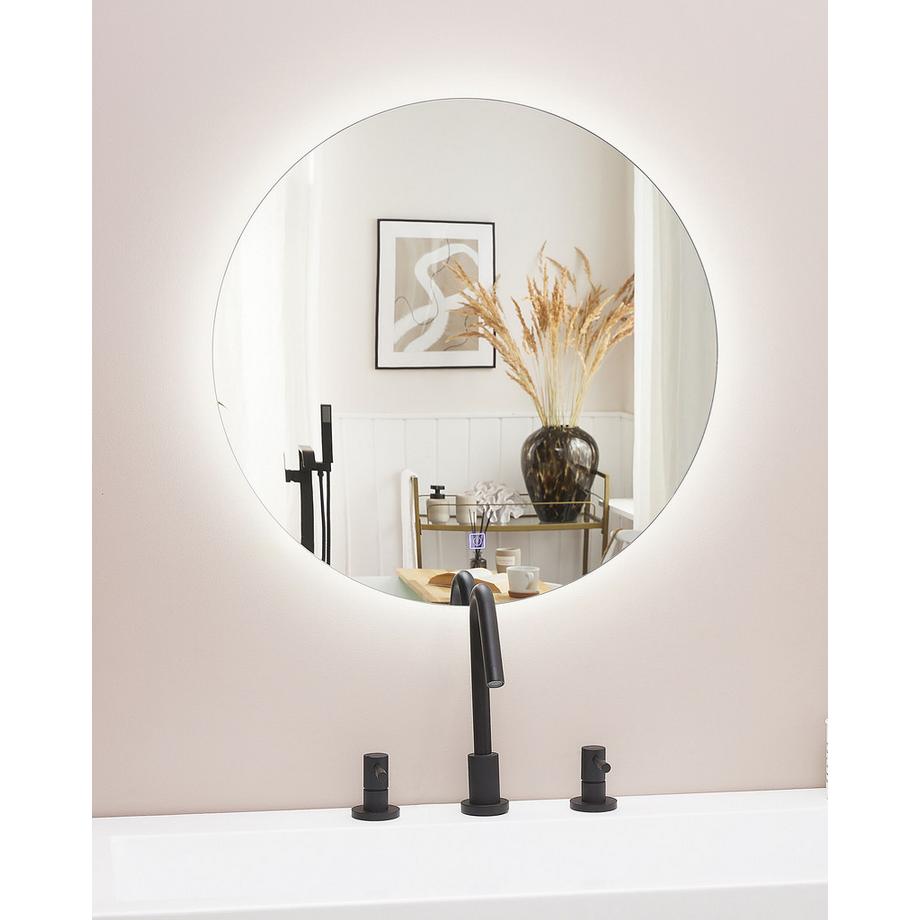 Beliani Specchio da bagno con luce LED en Vetro Minimalista CALLAC  