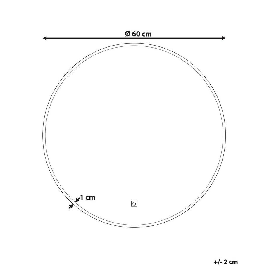 Beliani Specchio da bagno con luce LED en Vetro Minimalista CALLAC  