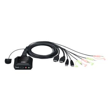 Switch KVM cablato USB 4K HDMI a 2 porte con selettore porta remota