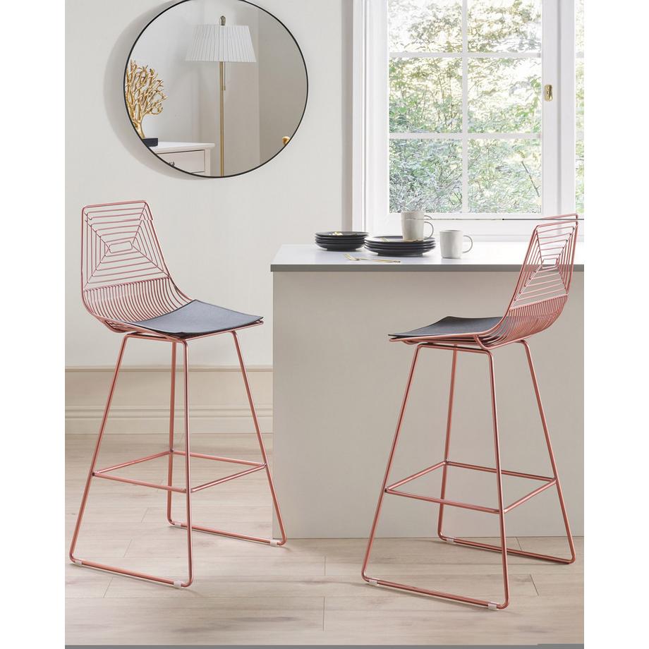 Beliani Set di 2 sedie alte en Acciaio Industriale BISBEE  