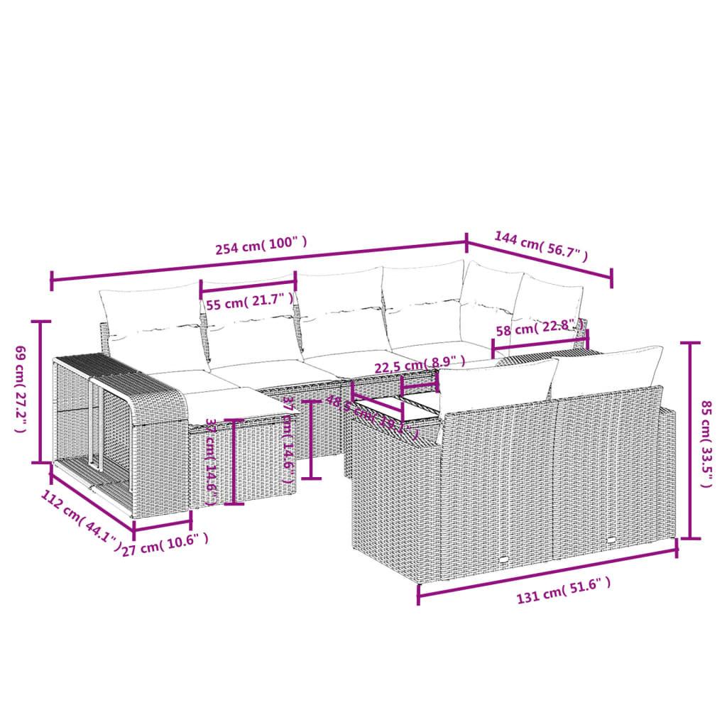 VidaXL Ensemble de canapés de jardin rotin synthétique  