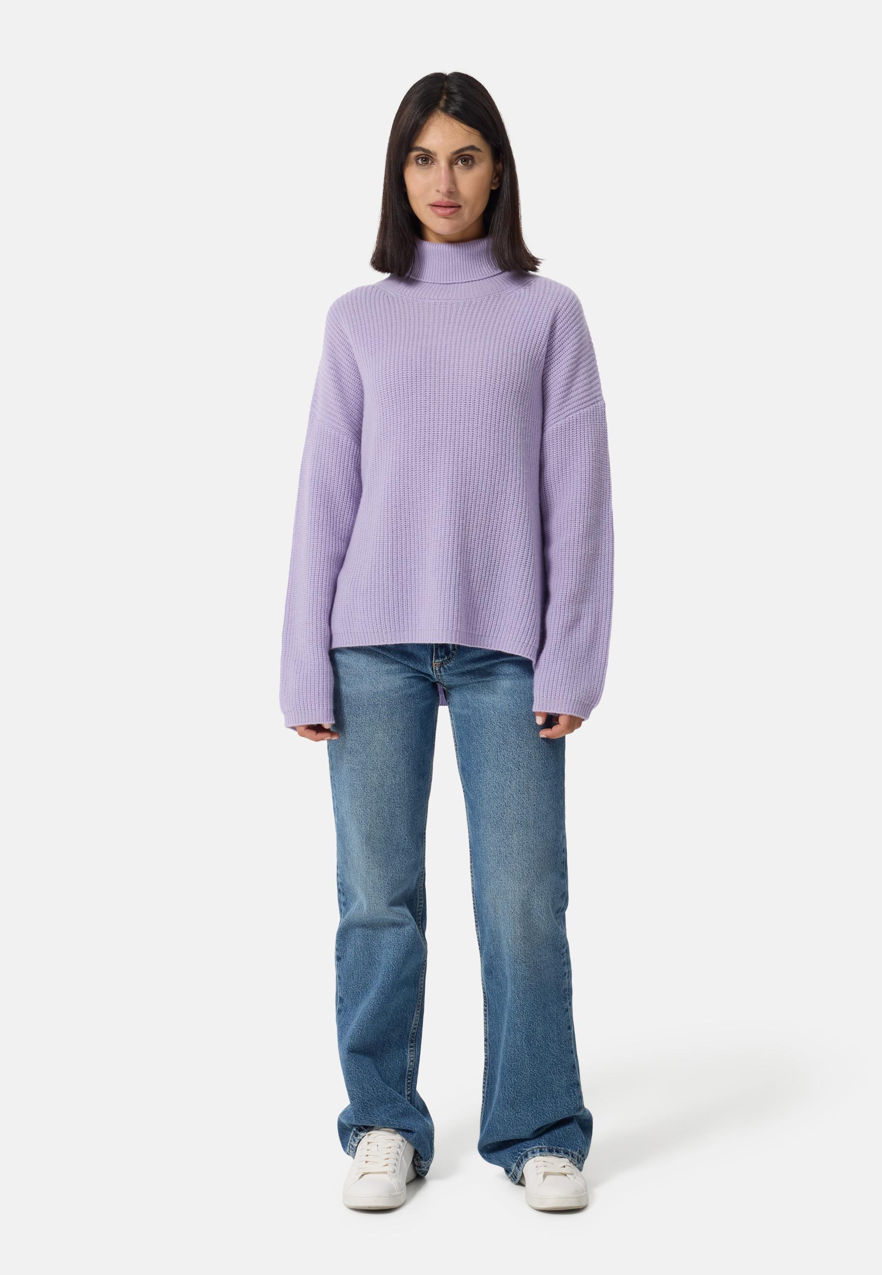 CASH-MERE.CH  Wolle Kaschmir Oversize Style Rollkragen Pullover 