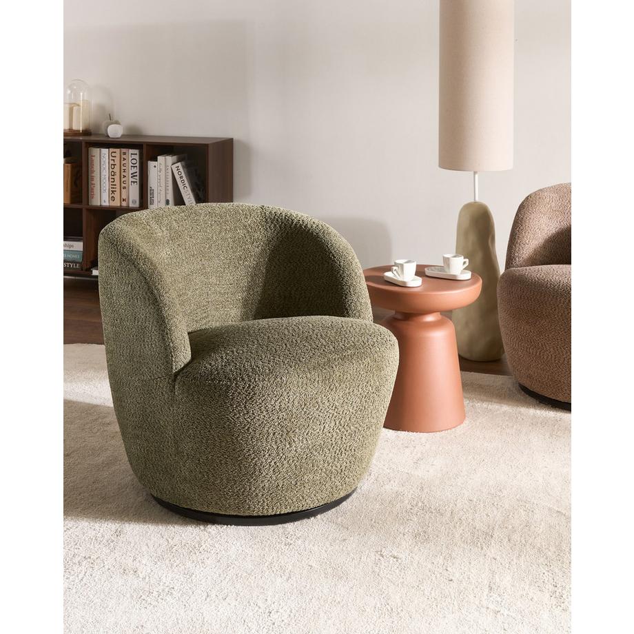Beliani Fauteuil pivotant en Tissu chenille  KUOLPA  