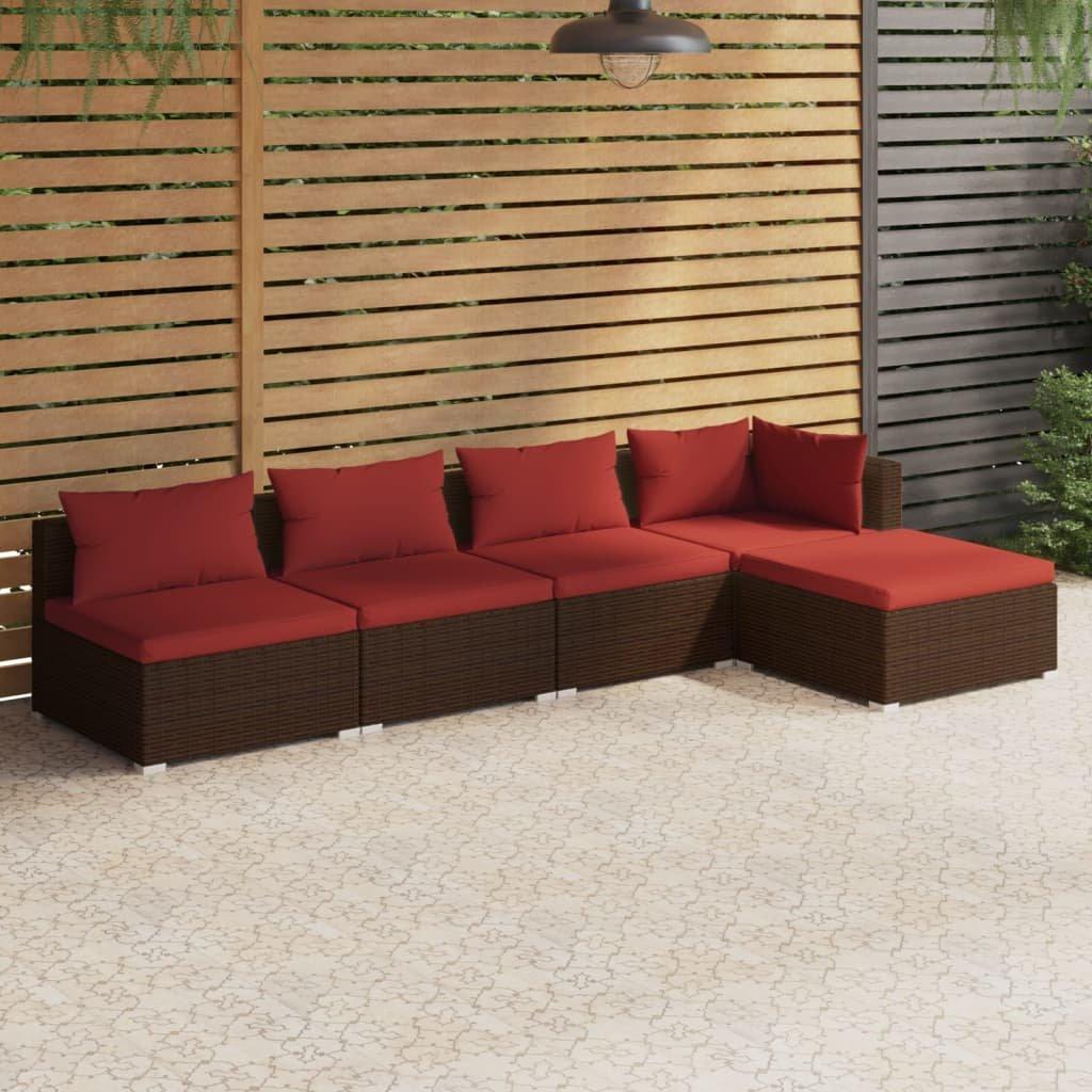 VidaXL set salotto da giardino Polirattan  