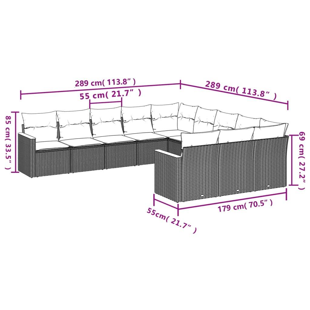 VidaXL Ensemble de canapés de jardin rotin synthétique  