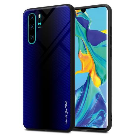 Cadorabo  Housse compatible avec Huawei P30 PRO - Aspect rayé - Coque de protection en silicone TPU et dos en verre trempé 