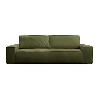 PASCAL MORABITO Canapé 4 places convertible en velours côtelé vert olive AMELIA  