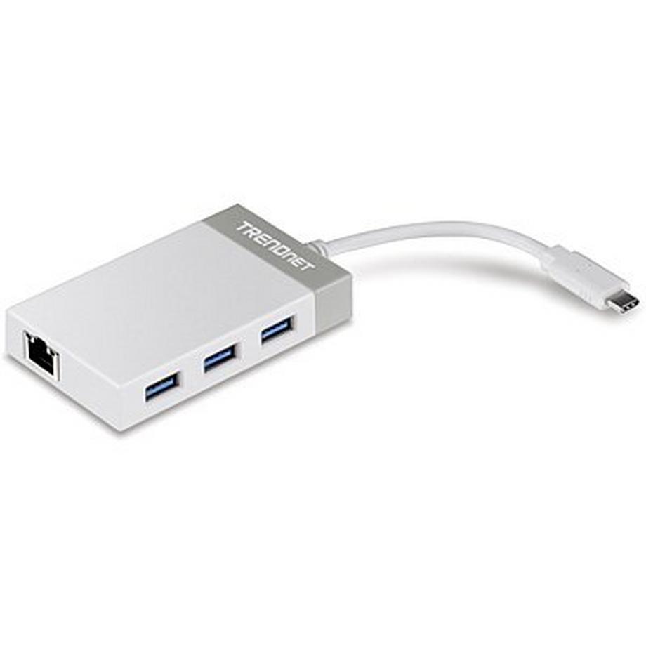 TRENDNET  TUC-ETGH3 USB-C to Gigabit Ethernet Adapter + USB Hub 