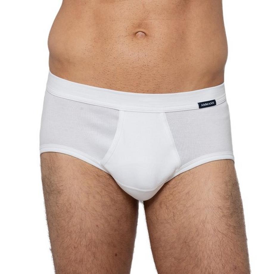 Ammann Confezione da 4 Slip Organic Cotton a Costine Fini con Apertura  