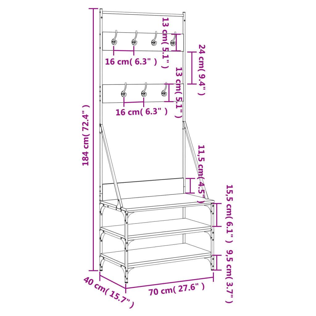 VidaXL appendiabiti Legno multistrato  