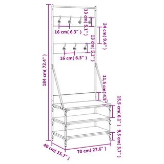 VidaXL Kleiderständer holzwerkstoff  