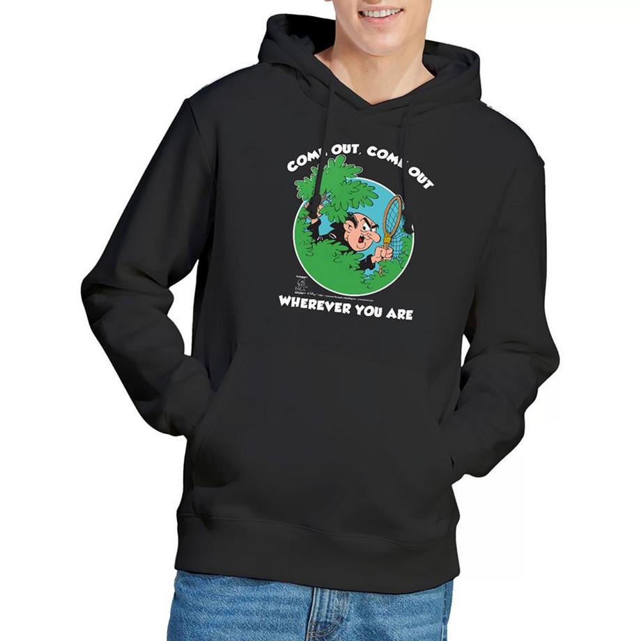 Puffi Felpa con cappuccio con stampa Gargamella  