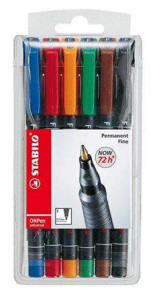 STABILO STABILO OHP Pen permanent F 842/6 6er Etui  