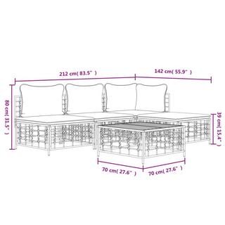 VidaXL set mobili da giardino Polirattan  