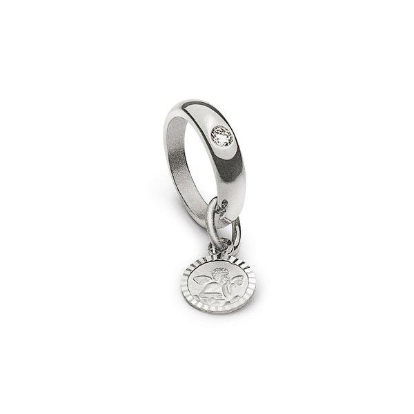 MUAU Schmuck  Pendentif bague de baptàªme or blanc 750 brillant 0.03ct. 