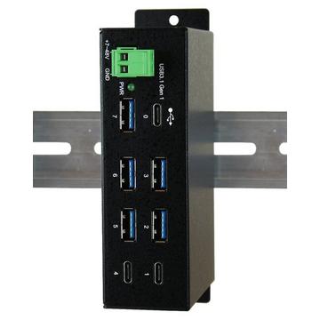 EXSYS EX-1196HMS Schnittstellen-Hub USB 3.2 Gen 1 (3.1 Gen 1) Type-C 5000 Mbit/s Schwarz