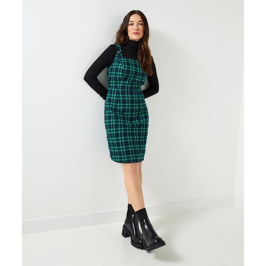 Joe Browns Tartan Kariertes Mini Latzkleid  