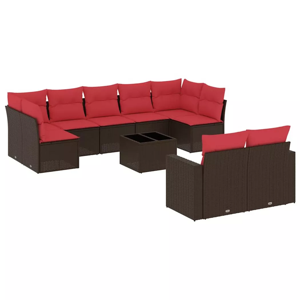 VidaXL - set divano da giardino Polyrattan, One Size, Multicolor