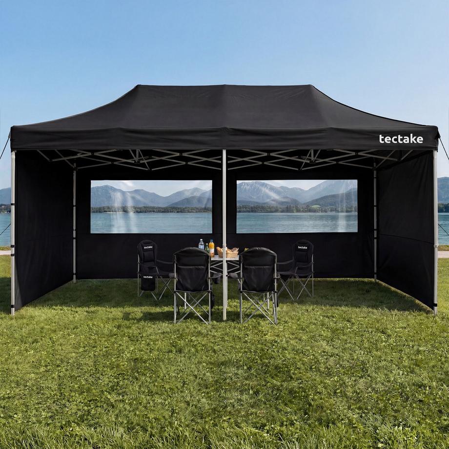 Tectake Gazebo pieghevole in alluminio Viola 6 x 3 m, impermeabile  