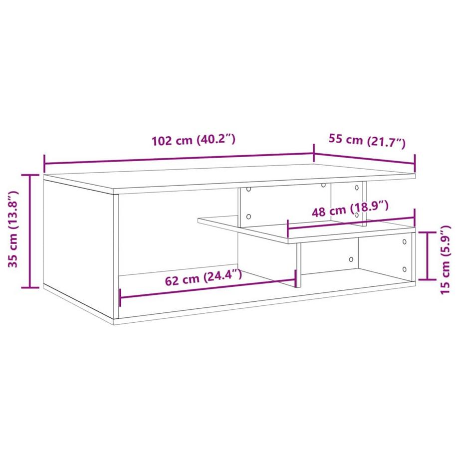 VidaXL Table basse bois d'ingénierie  