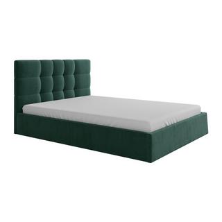 PASCAL MORABITO Letto con contenitore 140 x 190 cm Tessuto Verde abete + Materasso  - ELIAVA di PASCAL MORABITO  