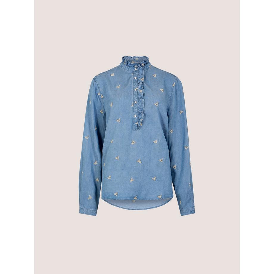 APRICOT  Blouse en jean brodée de petits motifs floraux 