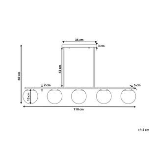 Beliani Lampe suspension en Métal Moderne ZIKULI  