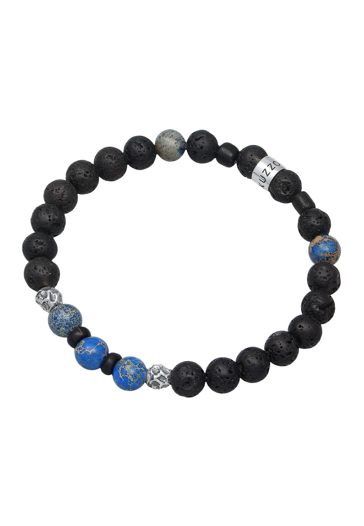 Kuzzoi  Bracelet Herren Lava Achat Edelstein Bead 925 Silber 