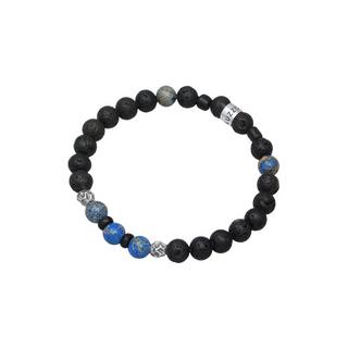 Kuzzoi  Bracelet Herren Lava Achat Edelstein Bead 925 Silber 