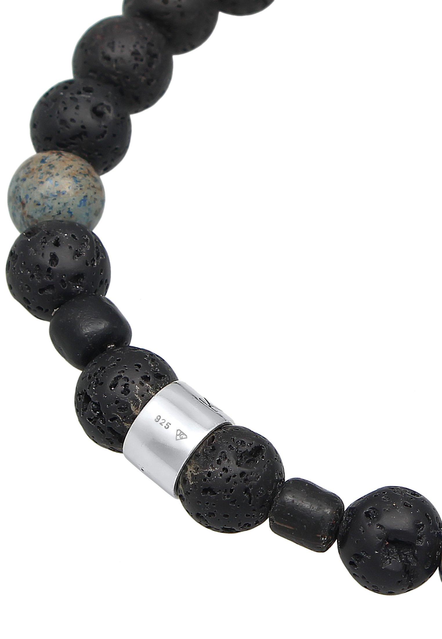 Kuzzoi  Bracelet Herren Lava Achat Edelstein Bead 925 Silber 