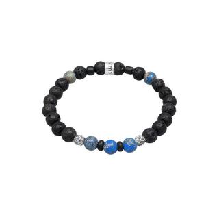 Kuzzoi  Bracelet Herren Lava Achat Edelstein Bead 925 Silber 