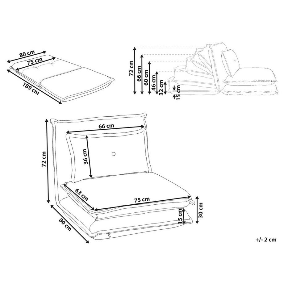 Beliani Canapé-lit pour enfants en Tissu Cottage DELLEN  