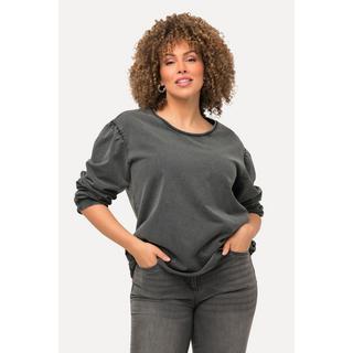 Ulla Popken  Sweat-shirt oversize à col rond et manches longues 