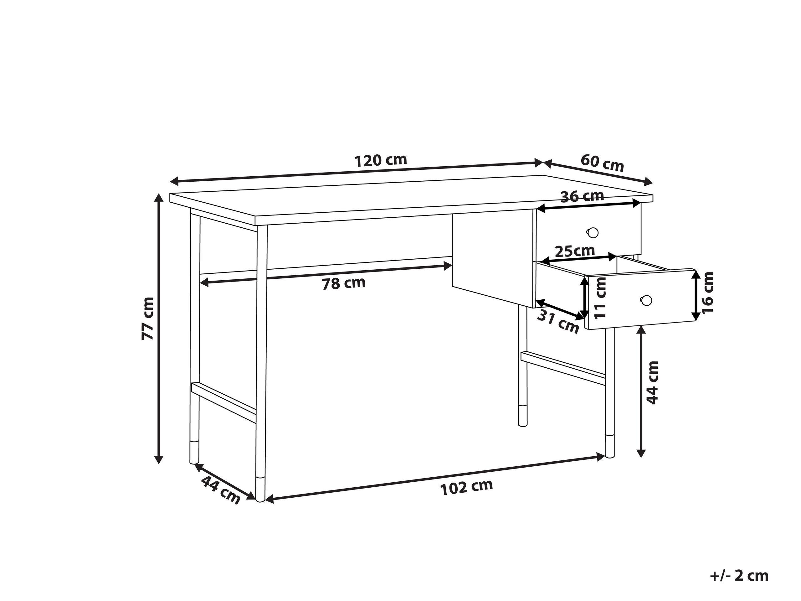 Beliani Table de bureau en Panneau de particules de bois Rétro ABILEN  