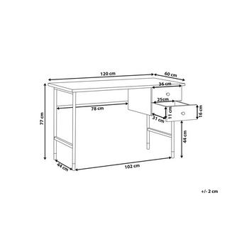 Beliani Table de bureau en Panneau de particules de bois Rétro ABILEN  